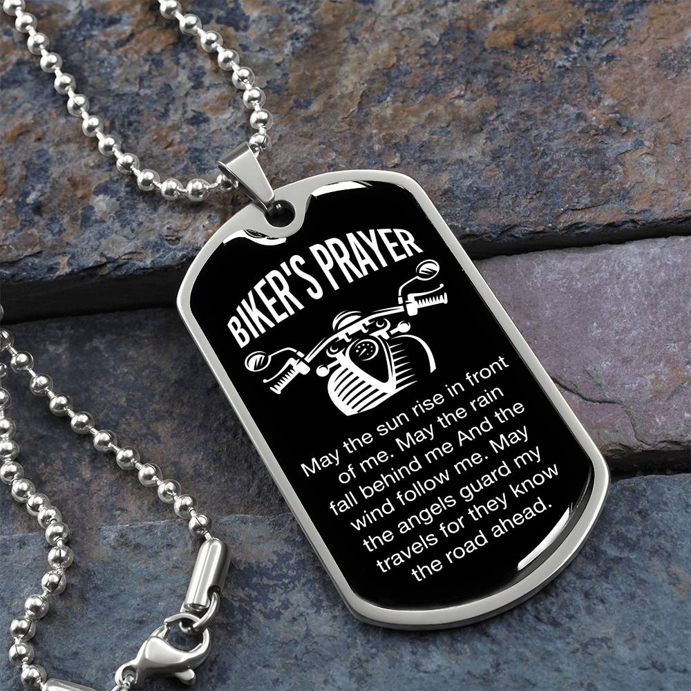 Biker's Prayer - May The Sun Rise In Front Of Me - Dog Tag