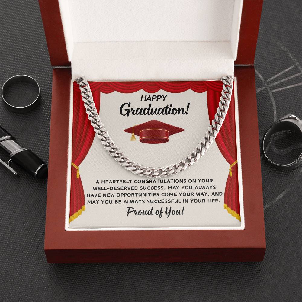 Graduation - Heartfelt Congratulations - Cuban Link Chain