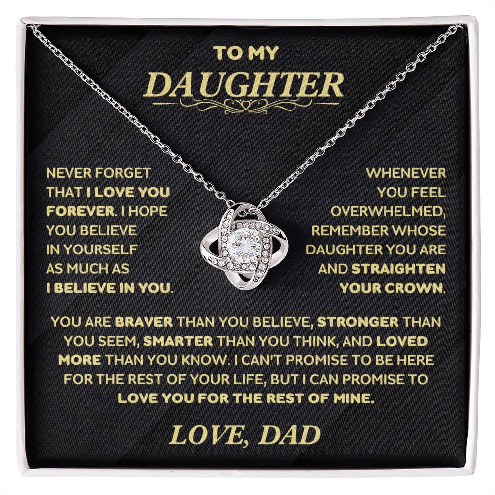 Daughter - Straighten Your Crown Princess - Love Knot Necklace - [BbiGt]