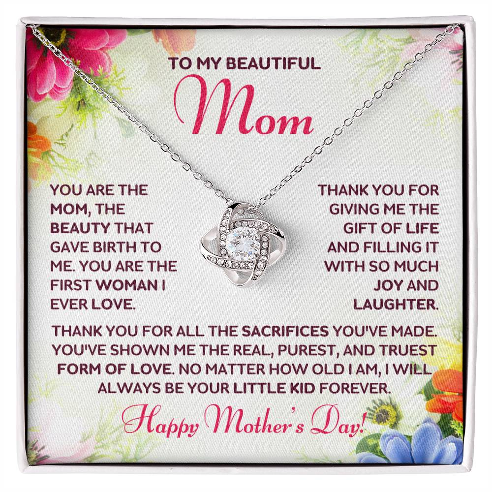 Happy Mother's Day - Always Be Your Little Kid - Love Knot Necklace