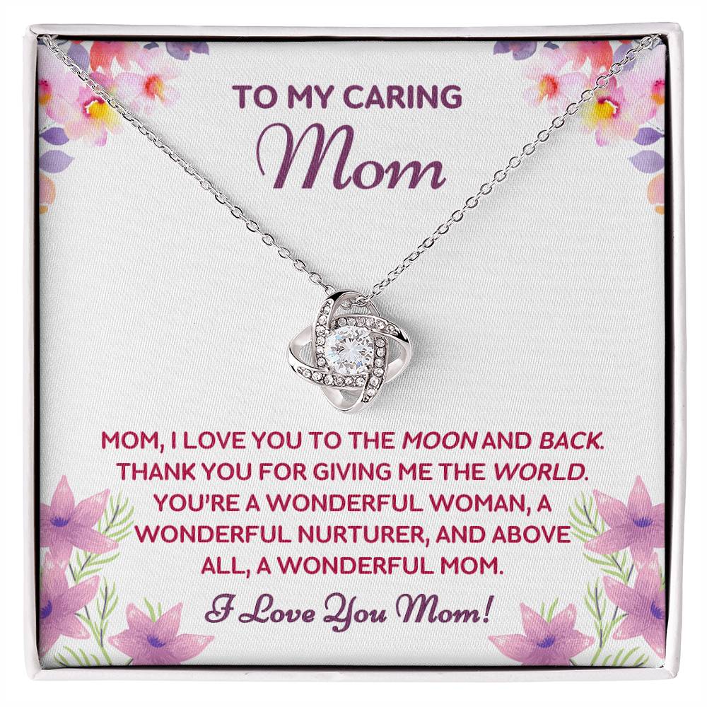Mom - Love To The Moon & Back - Love Knot Necklace