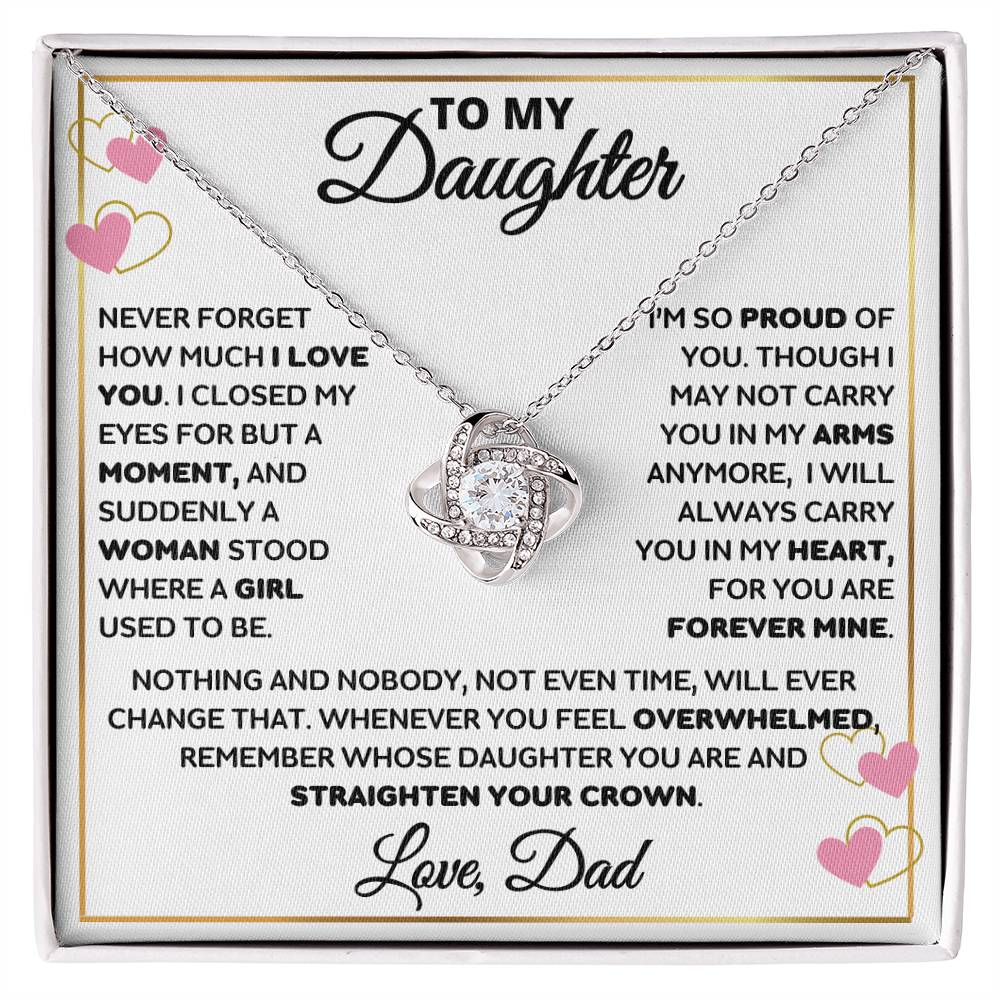 Daughter - Endless Love, I Closed My Eyes - Love Knot Necklace