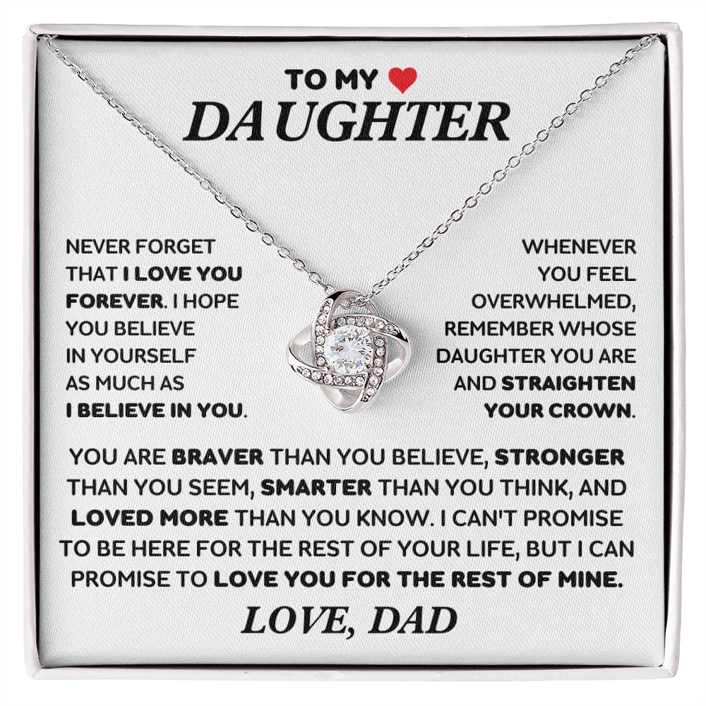 Daughter - Straighten Your Crown Princess - Love Knot Necklace