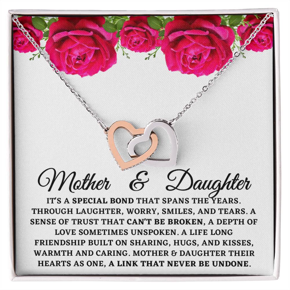 Mother And Daughter - Special & Unbreakable Bond - Interlocking Hearts Necklace