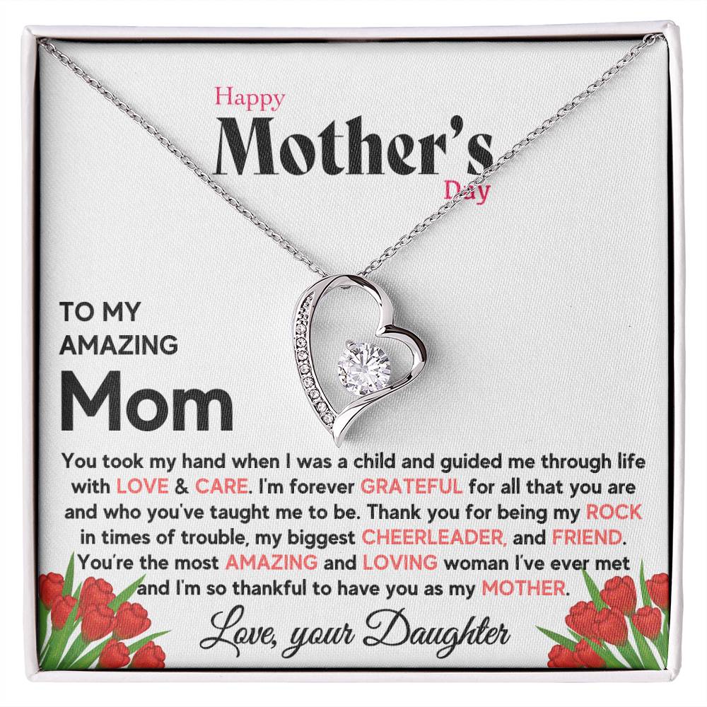 Happy Mother's Day - Most Amazing and Loving Woman - Forever Love Necklace