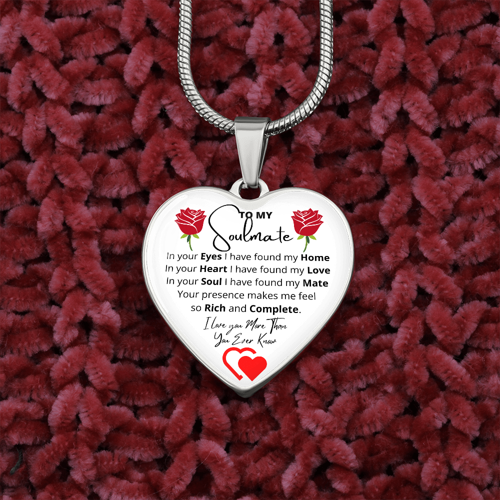 Soulmate - Unique Romantic Soulmate Jewelry Gift for Her, Meaningful Soulmate Heart Necklace (White) - I Love You More Than You Ever Know