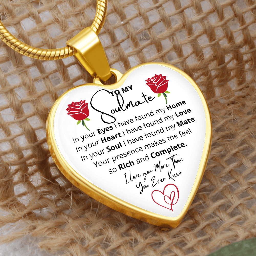Soulmate - Unique Romantic Soulmate Jewelry Gift for Her, Meaningful Soulmate Heart Necklace - I Love You More Than You Ever Know