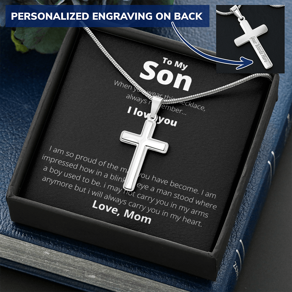 Son - Always Carry You In My Heart - Personalized Cross Necklace