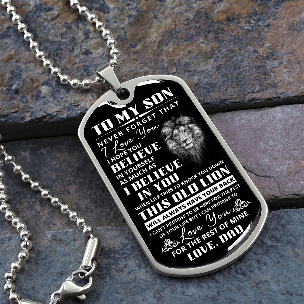 Son - Never Forget That I Love You - Dog Tag