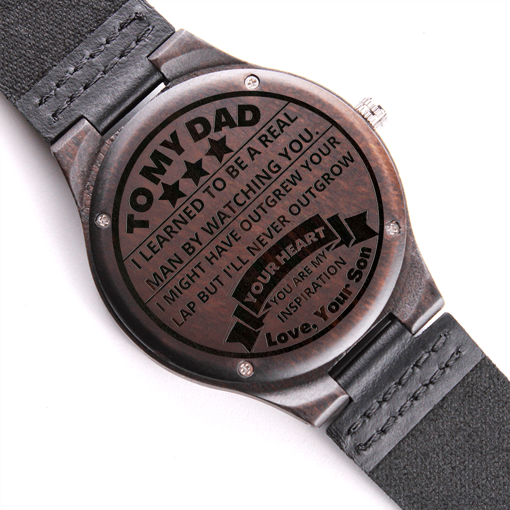 Dad - My Inspiration & Role Model - Engraved Wooden Watch