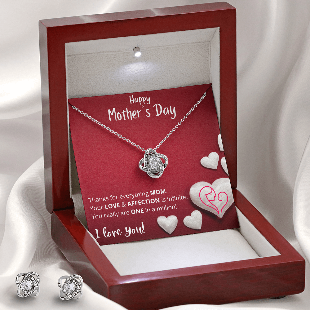 Happy Mother's Day To  My Precious Mom | Love Knot Earring & Necklace Set