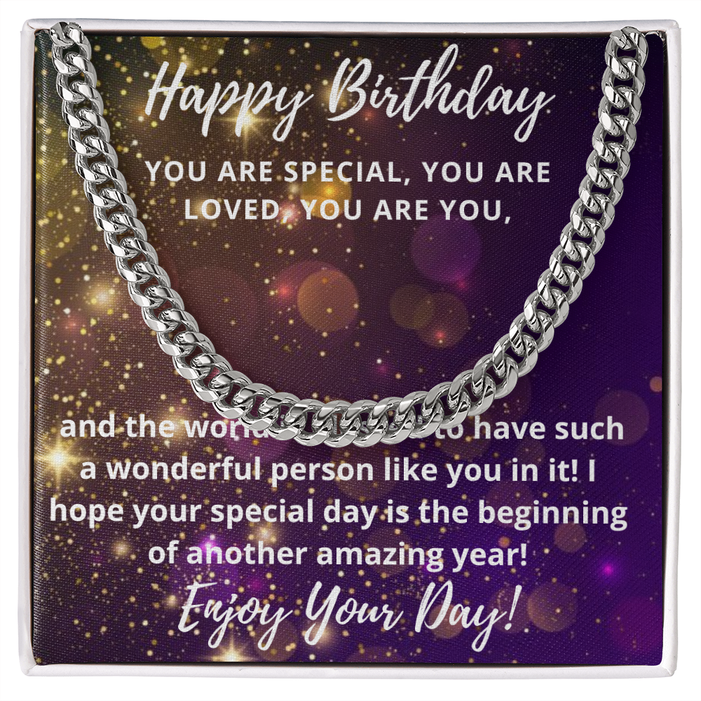 Happy Birthday To You - Enjoy Your Day | Cuban Link Chain Necklace