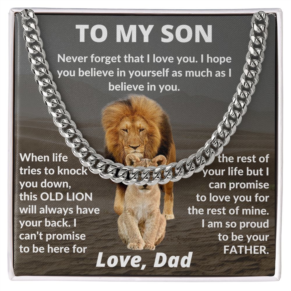 Son - Promise To Always Have Your Back - Cuban Link Chain Necklace