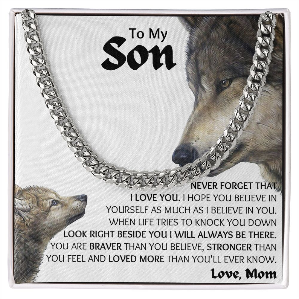 Son - Never Forget You're Braver & Stronger - Cuban Link Chain