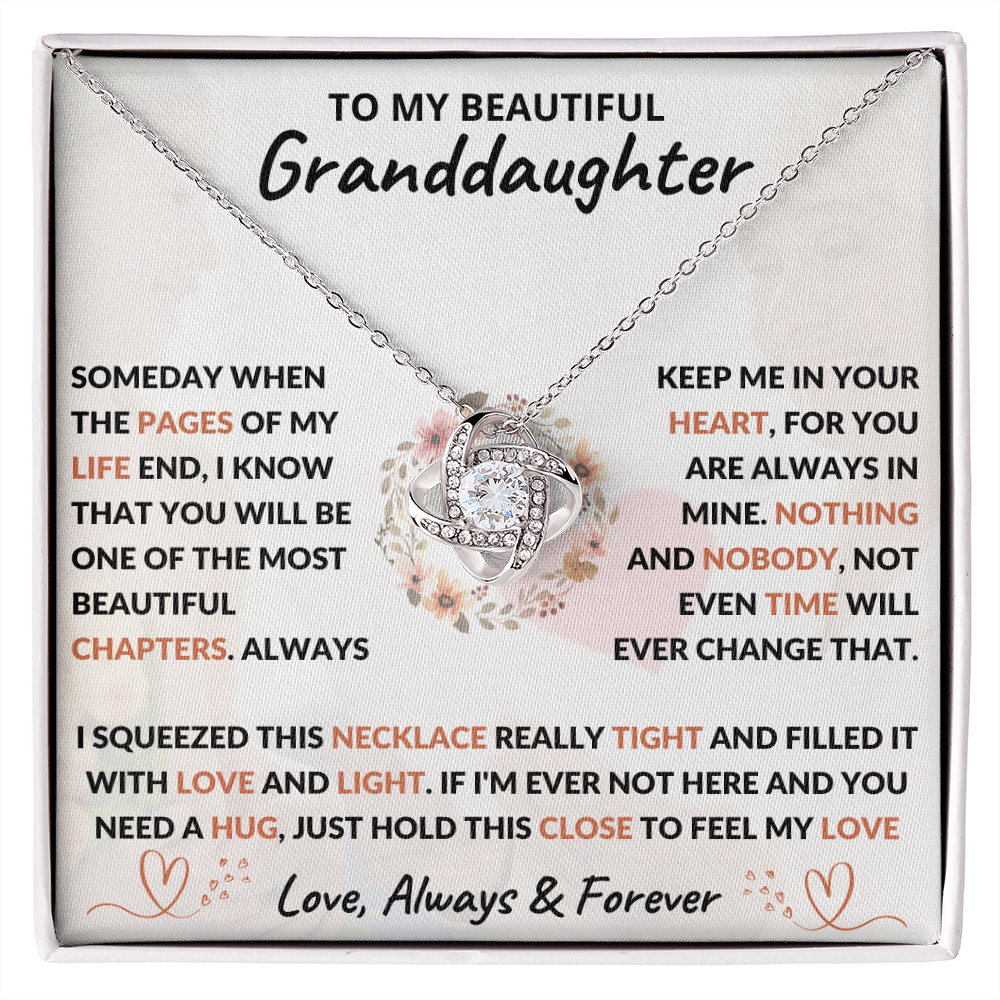 Granddaughter - Beautiful Chapter Of My Life - Love Knot Necklace