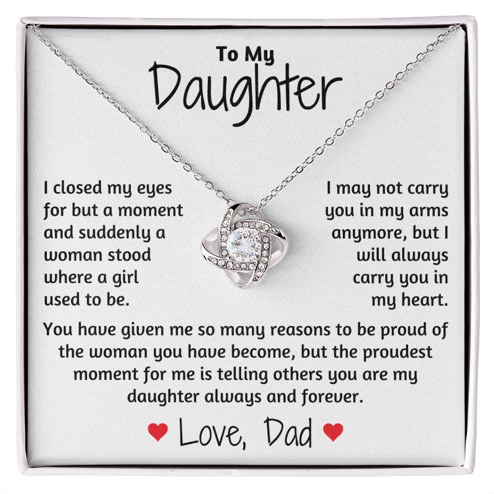 Daughter - My Daughter Always & Forever - Love Knot Necklace