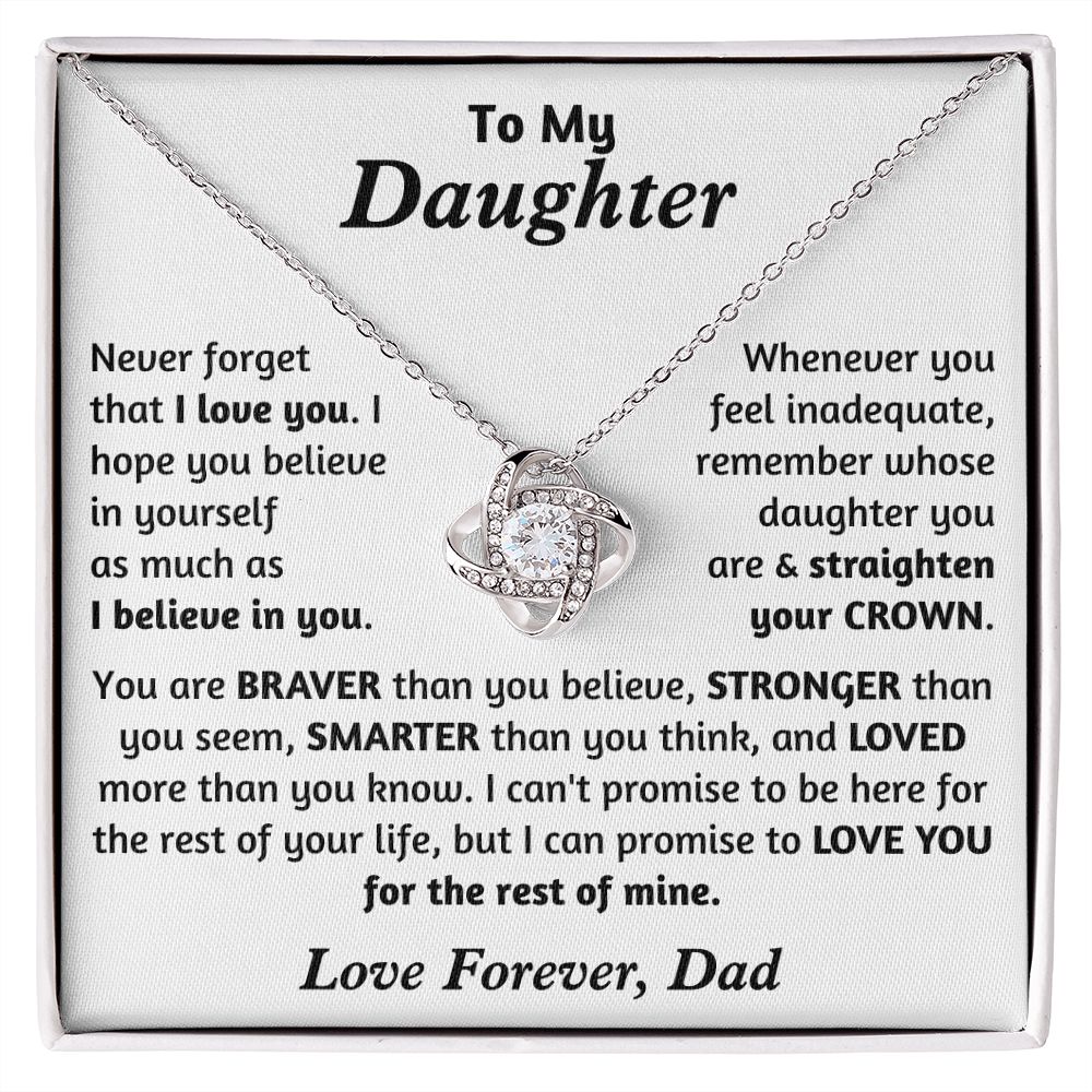 Daughter - Forever Love Promise - Love Knot Necklace