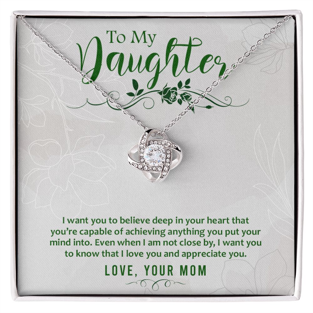 Daughter - Believe Deep - Love Knot Necklace