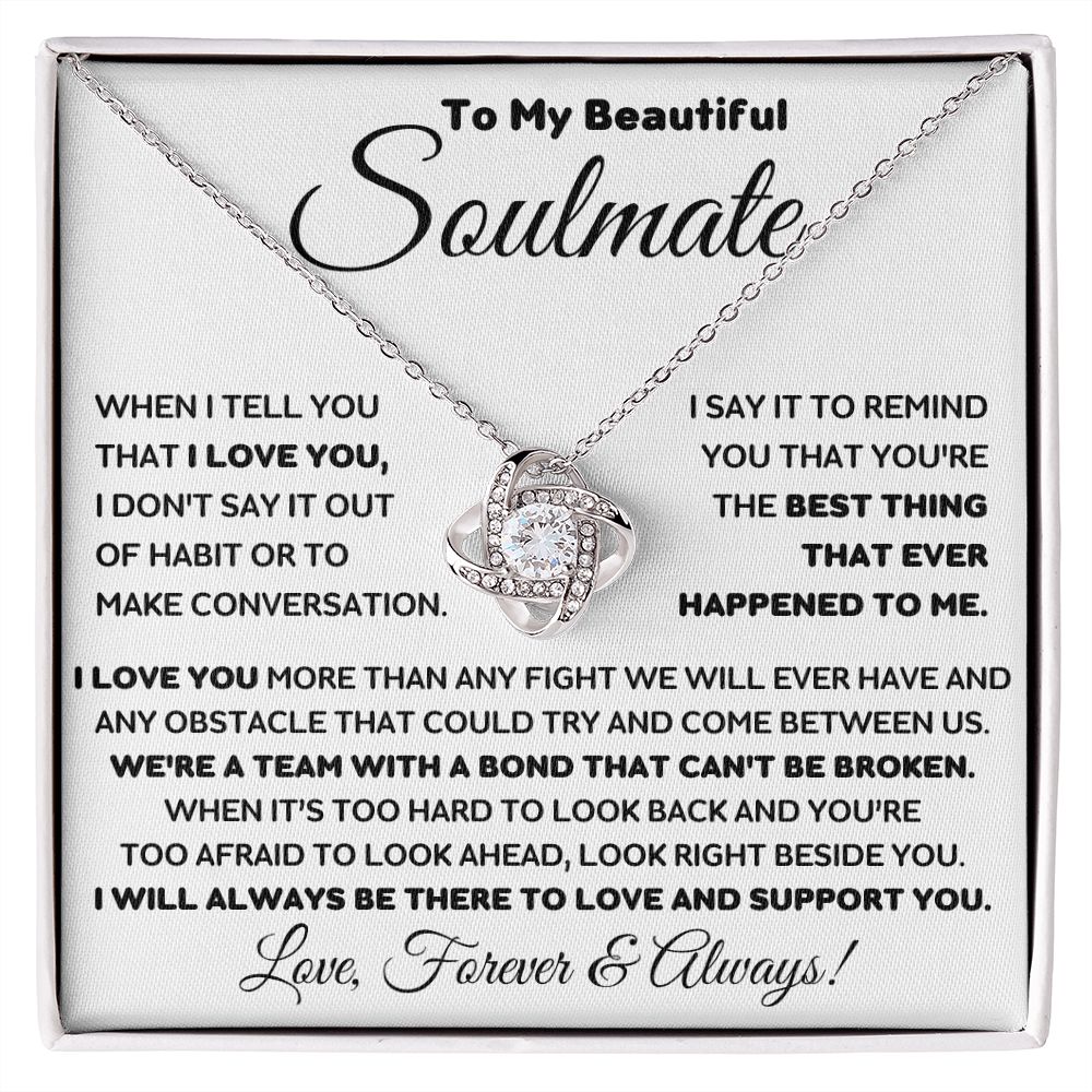Soulmate - Our Love Is Greater - Love Knot Necklace