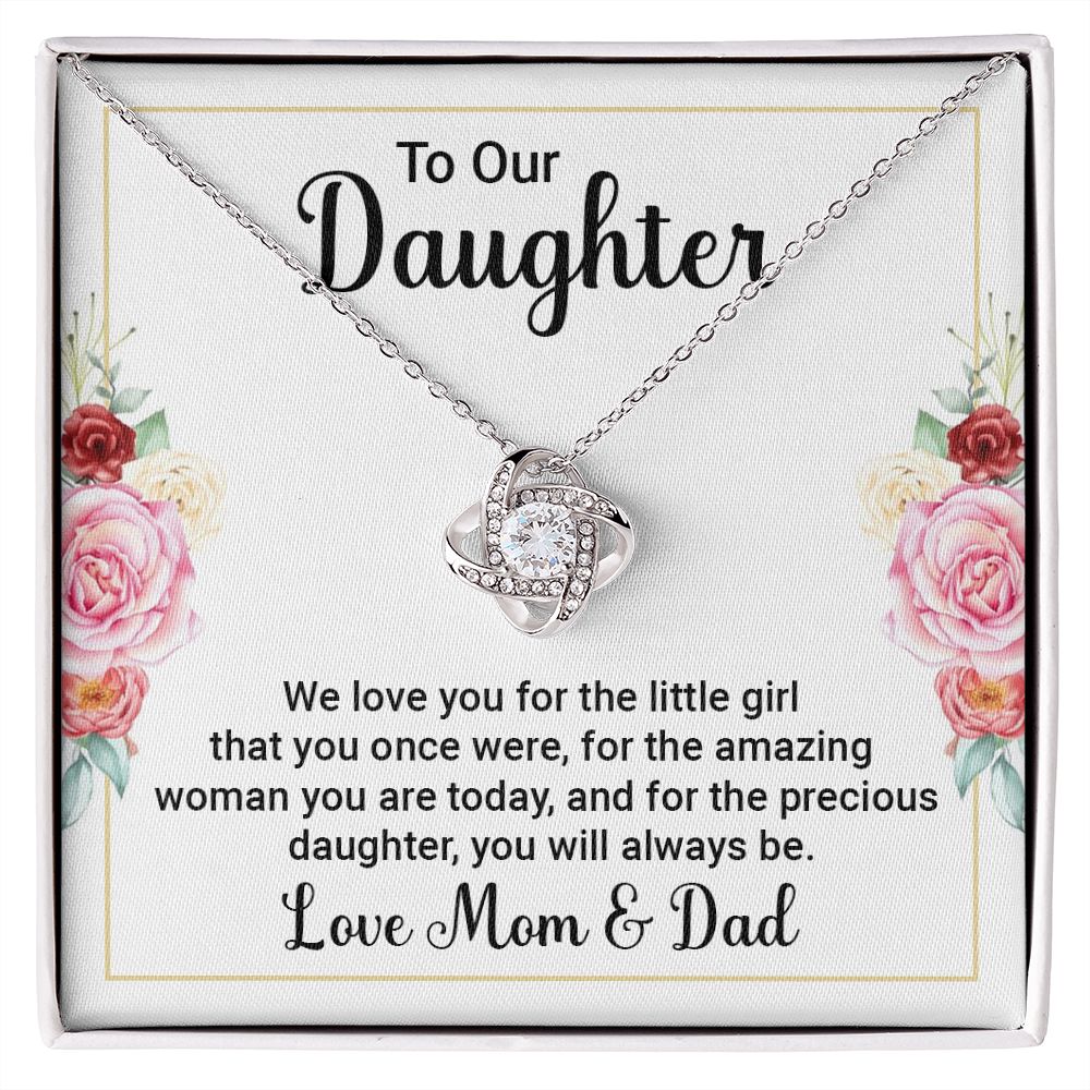 Daughter - Amazing & Precious Woman - Love Knot Necklace