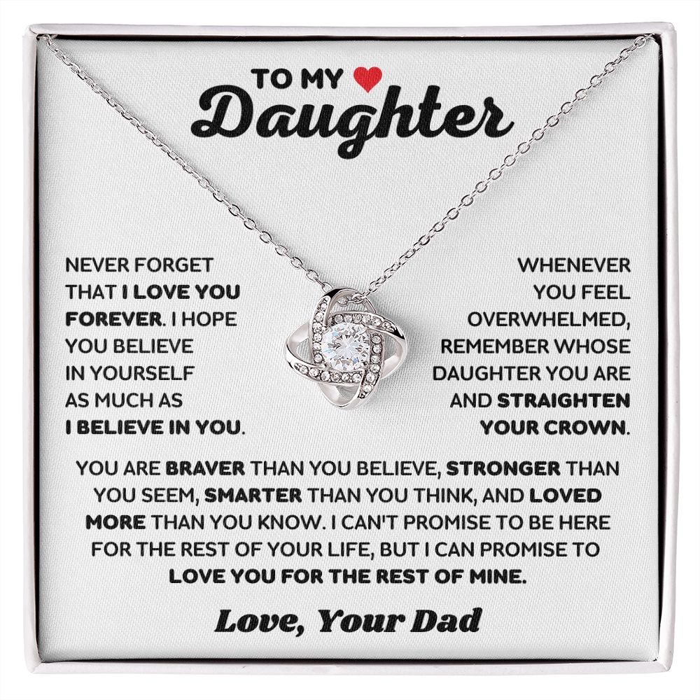 Daughter - Believe In Yourself - Love Knot Necklace