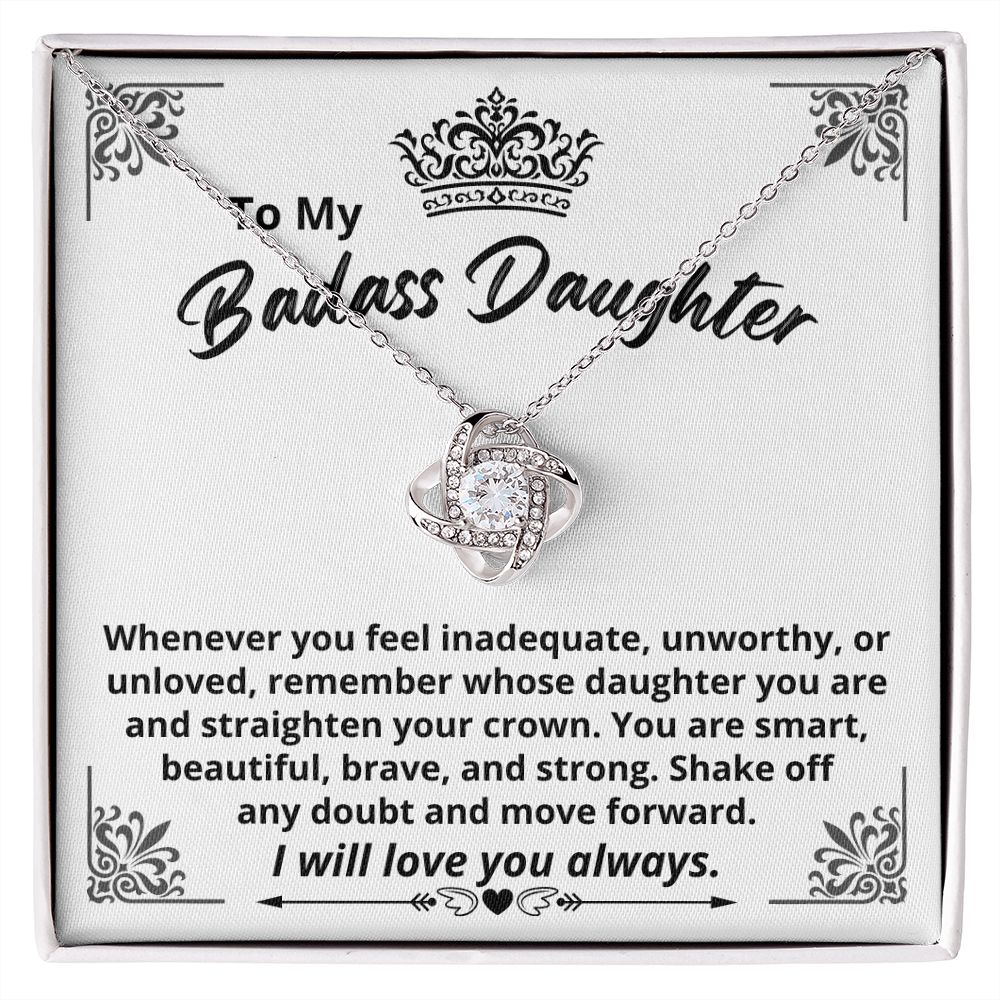 Daughter - Straighten Your Crown Love Knot Necklace