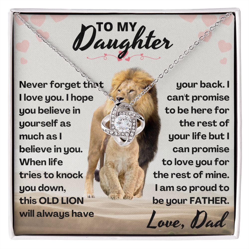 Daughter - Old Lion Forever Love - Love Knot Necklace