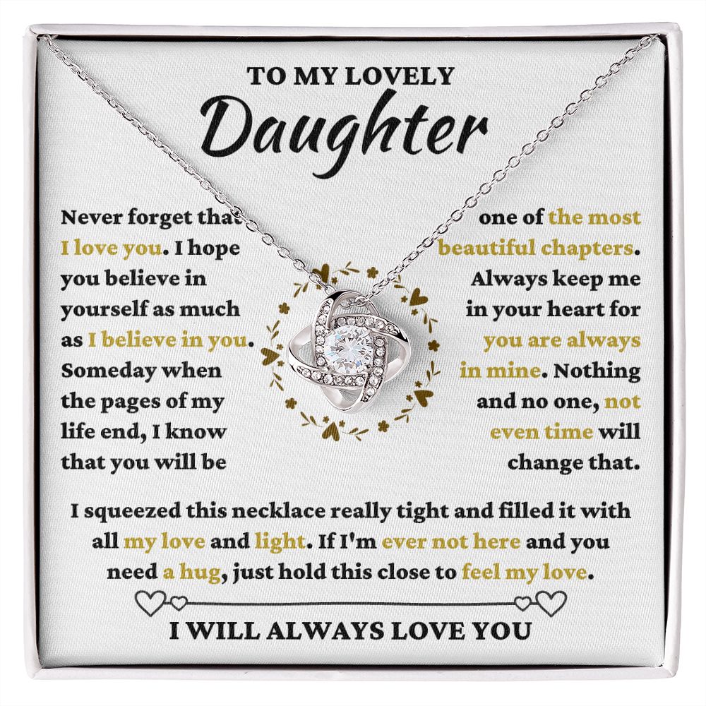 Daughter - Near Or Far Love Promise - Love Knot Necklace