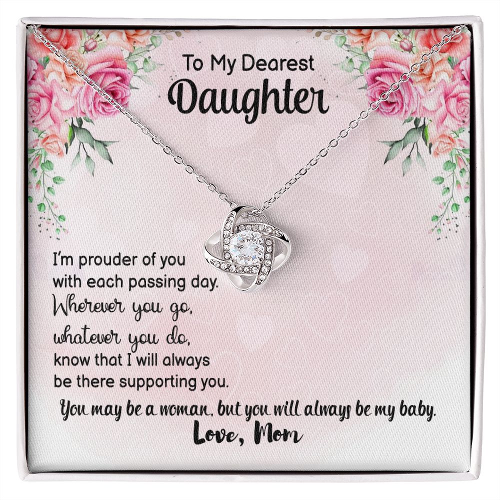 Daughter - My Baby Girl - Love Knot Necklace