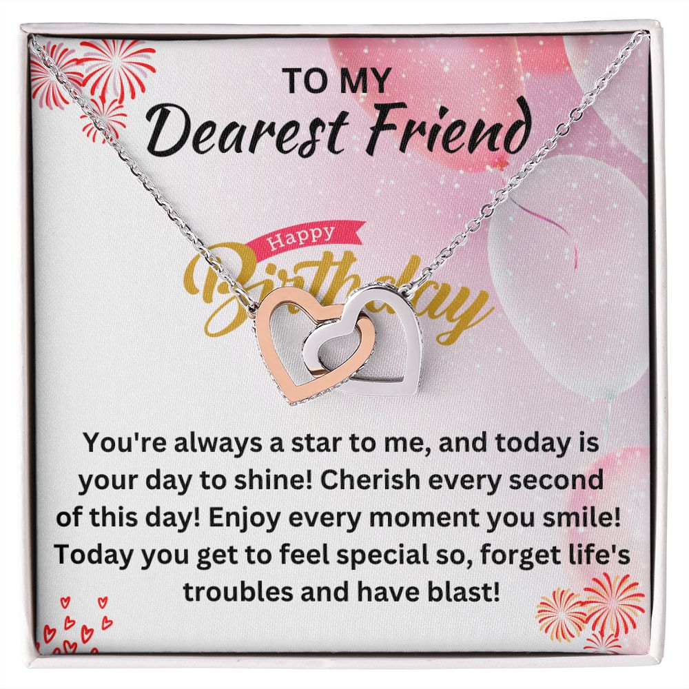 Dearest Friend's Birthday Interlocking Hearts Necklace