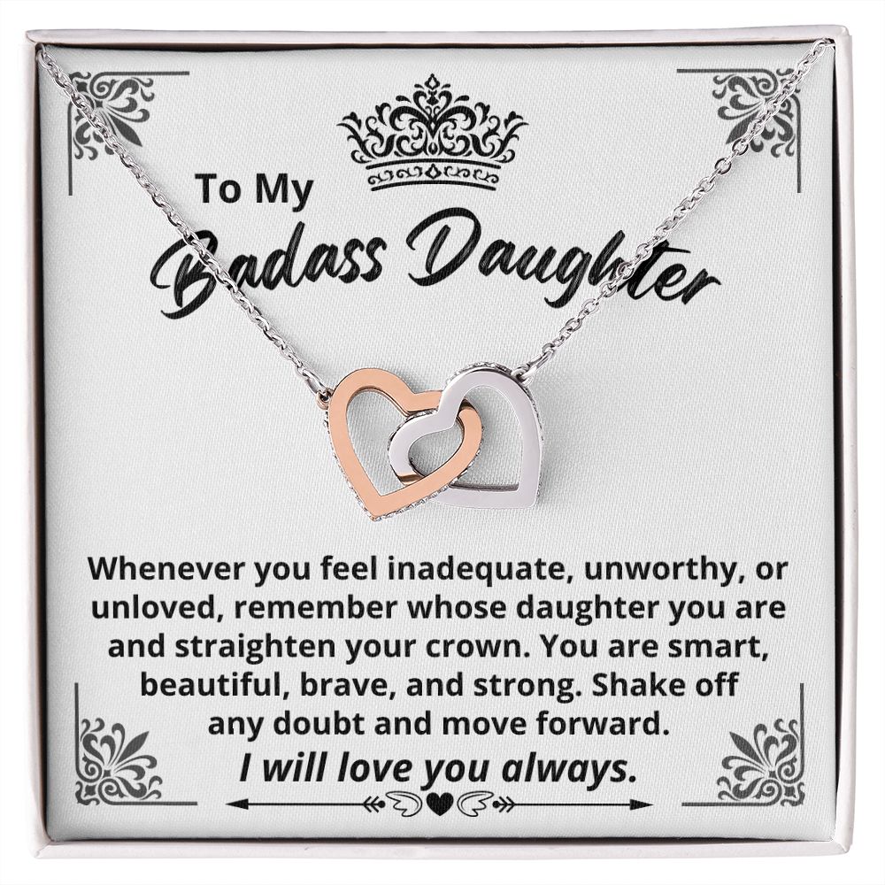 Daughter - Straighten Your Crown - Interlocking Hearts Necklace