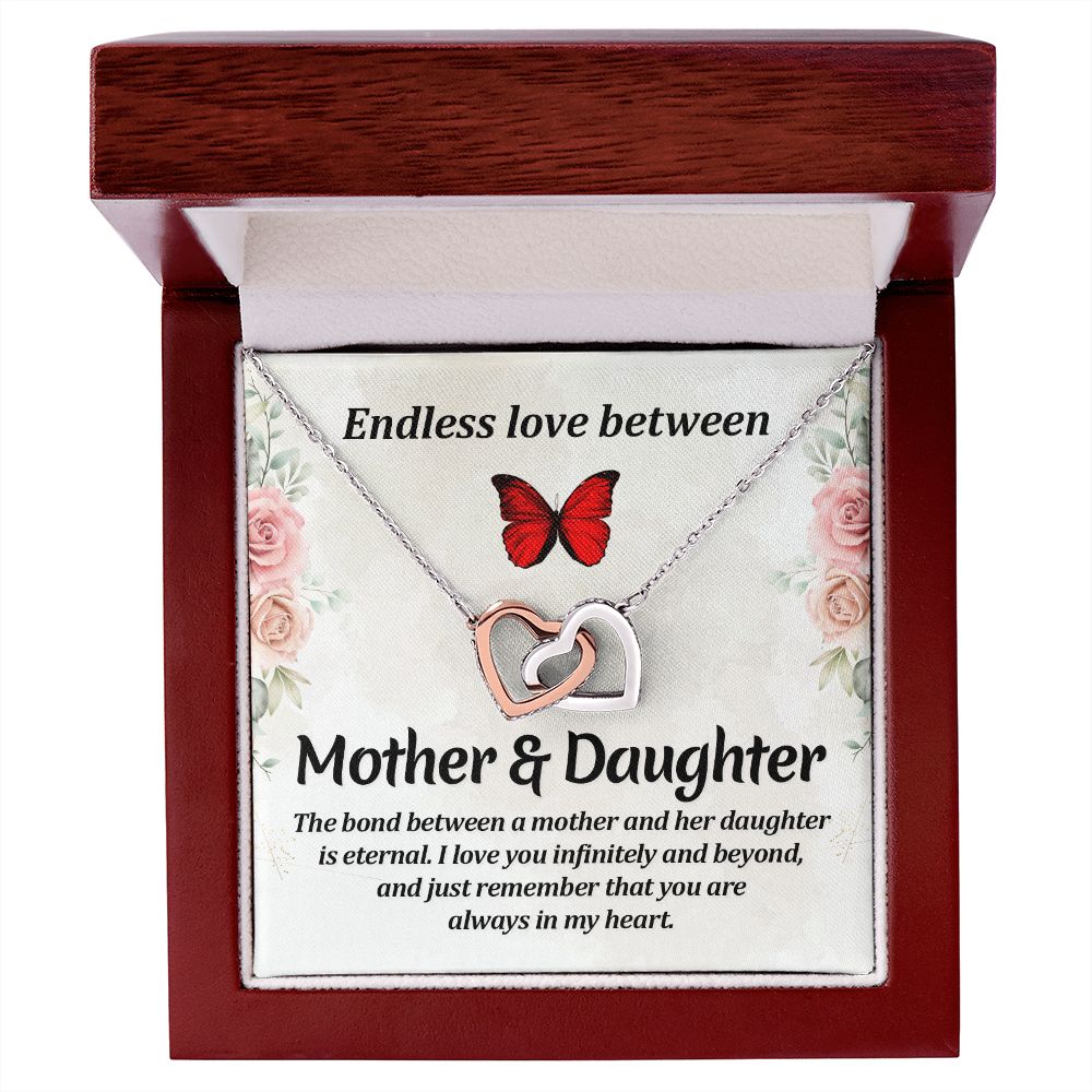 Mother & Daughter - Unbreakable Bond - Mother's Day Gift - Interlocking Hearts Necklace