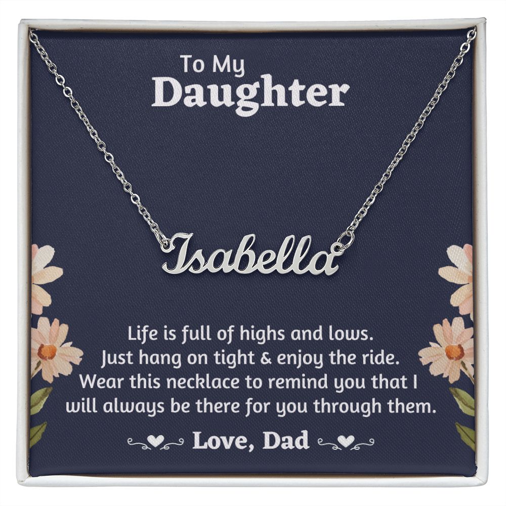 Daughter - Enjoy The Ride - Personalized Name Necklace