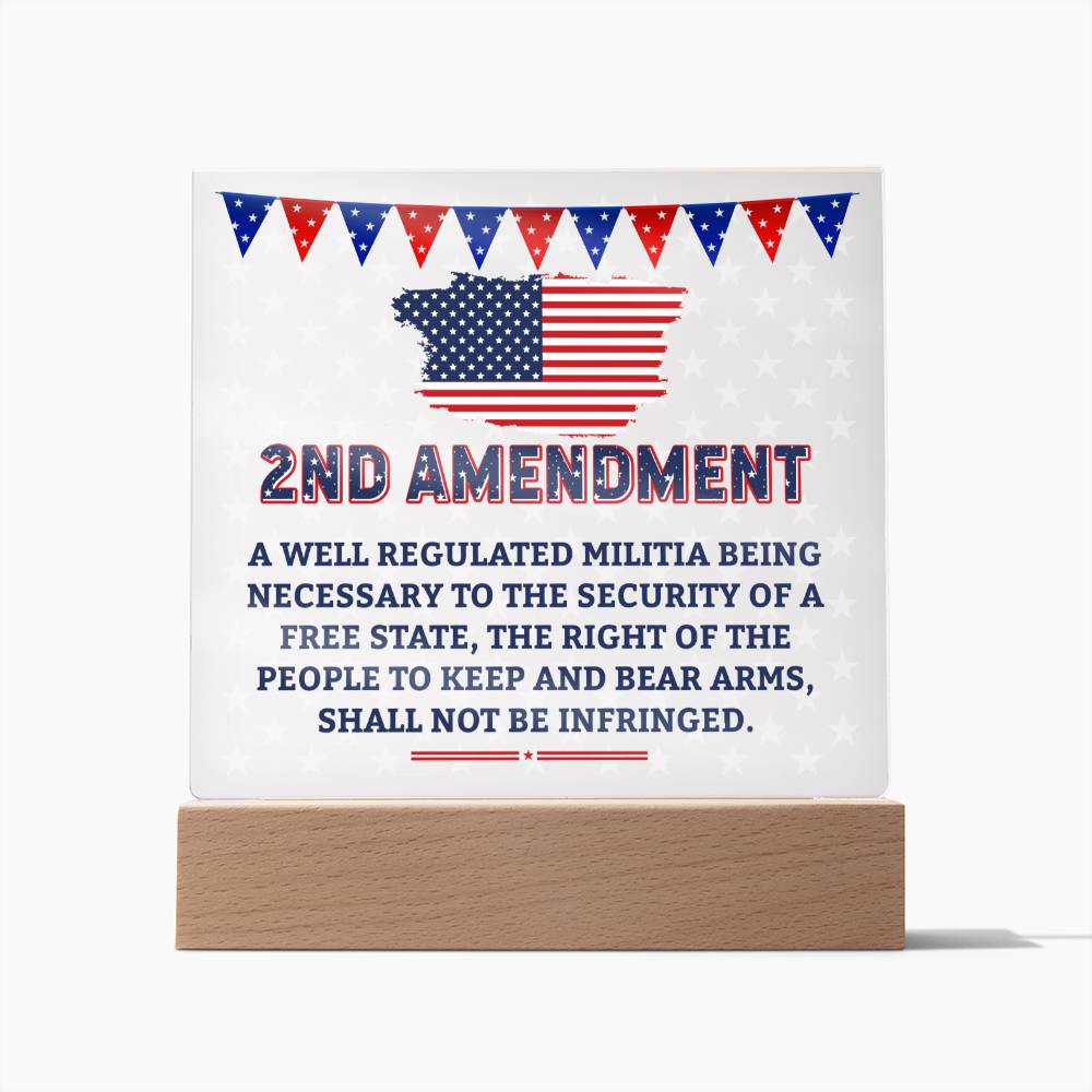 America 2nd Amendment Square Acrylic Plaque