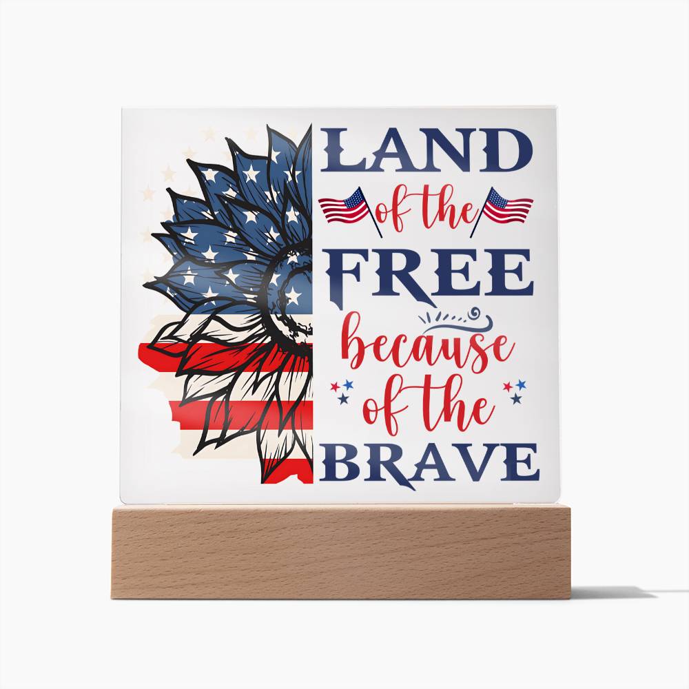 America, Land Of The Free, Square Acrylic Plaque