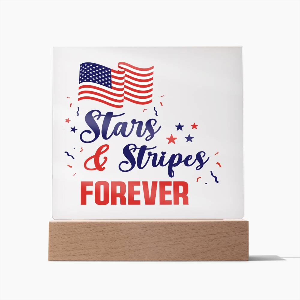 Stars & Stripes Forever, July 4th, Square Acrylic Plaque