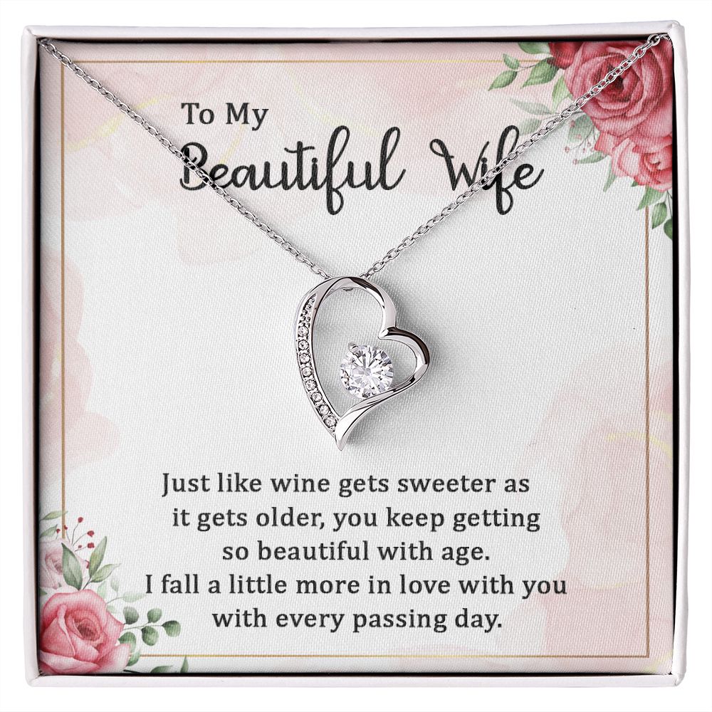 Wife - Just Like Wine Gets Sweeter - Forever Love Necklace