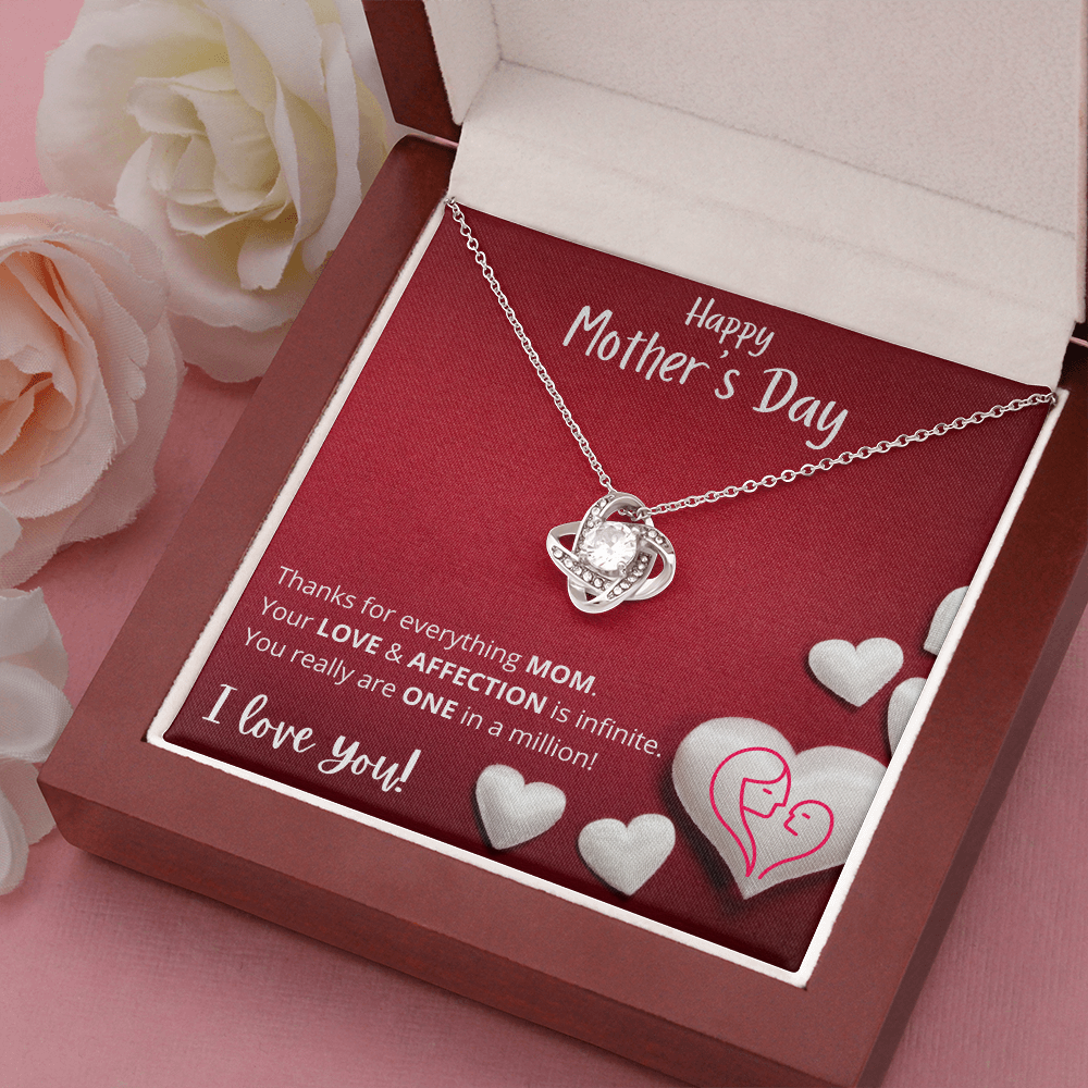 To Mom - Infinite Love & Affection - Happy Mother's Day - Love Knot Necklace