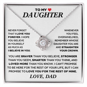 Daughter - Straighten Your Crown Princess - Love Knot Necklace