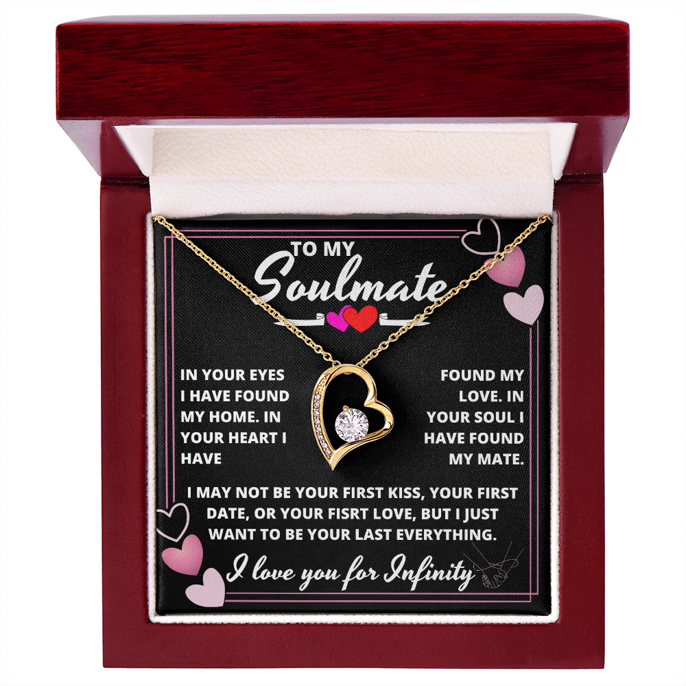 Soulmate - I Love You For Infinity - Forever Love Necklace - Black