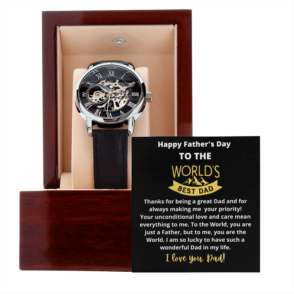 Happy Father's Day To The World Best Dad | Men's Openwork Watch