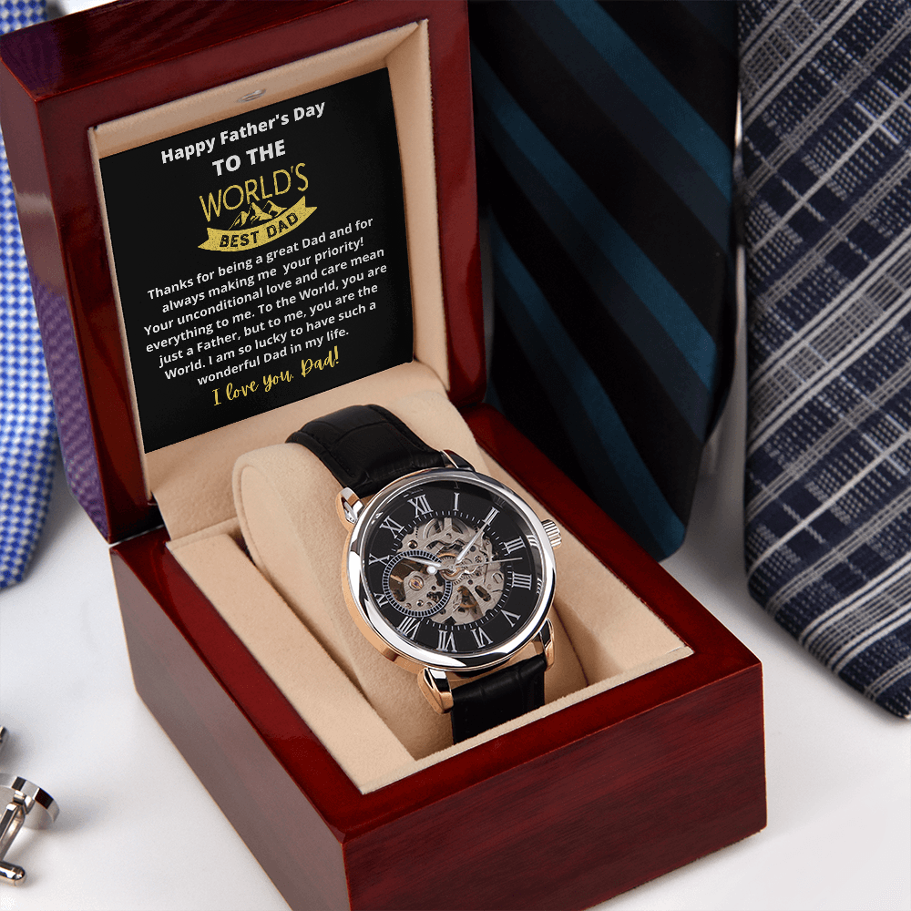 Happy Father's Day To The World Best Dad | Men's Openwork Watch