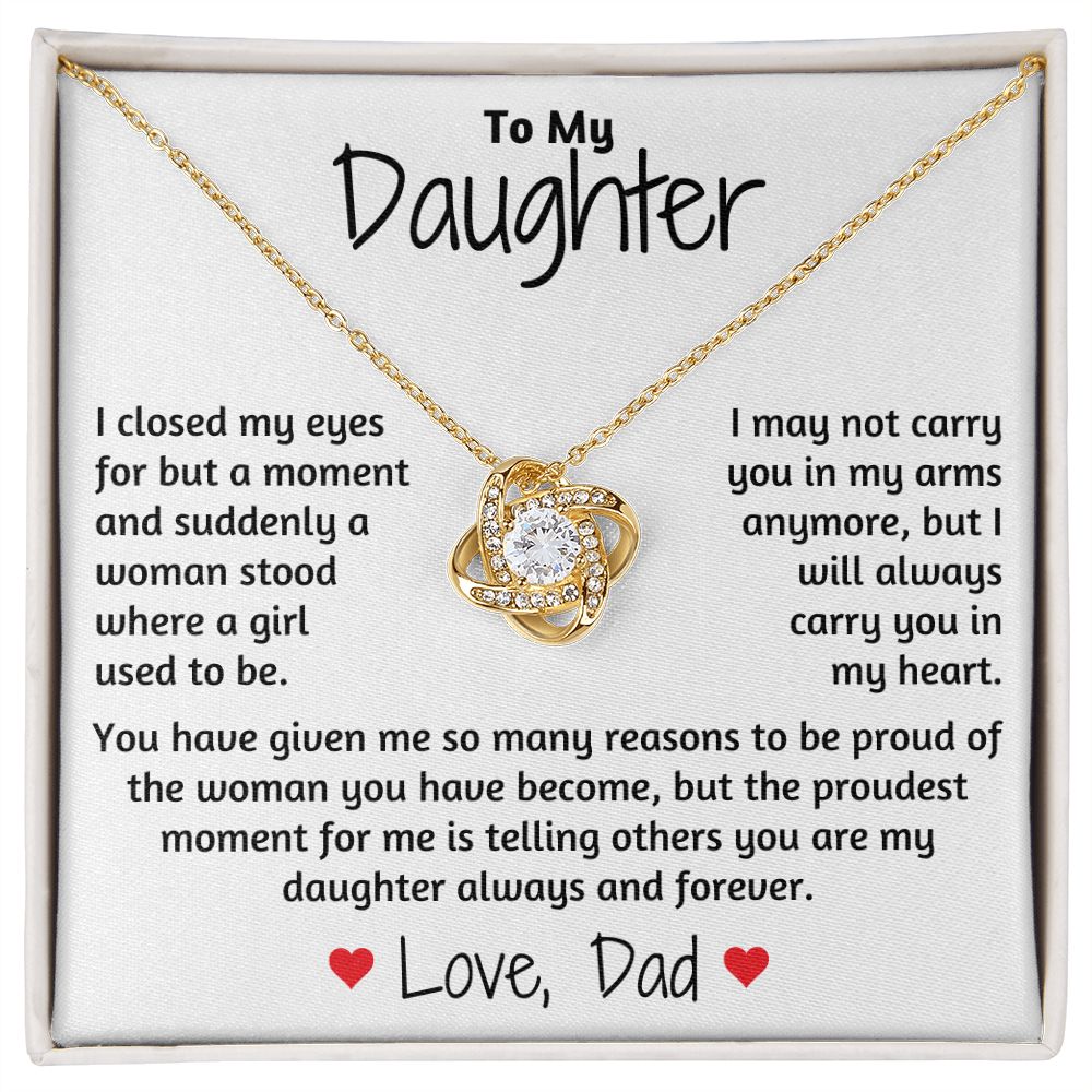 Daughter - My Daughter Always & Forever - Love Knot Necklace
