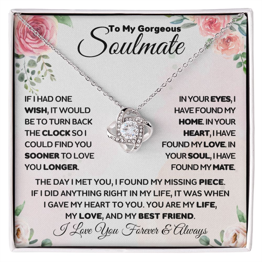 Gorgeous Soulmate - The Day I Met You Love Knot Necklace