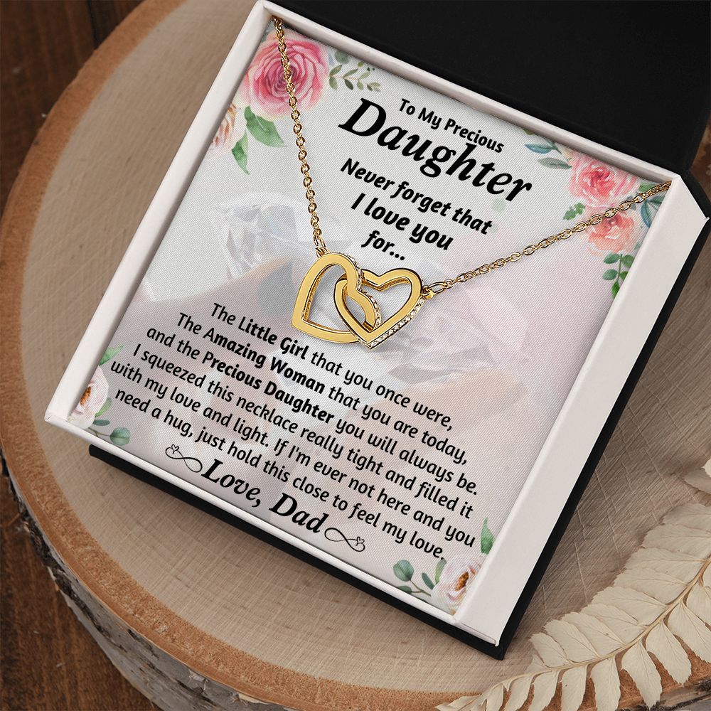 Daughter- Always To Be - Interlocking Hearts Necklace