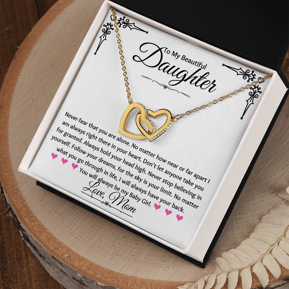 Daughter - Always Be My Baby Girl FM - Interlocking Hearts Necklace