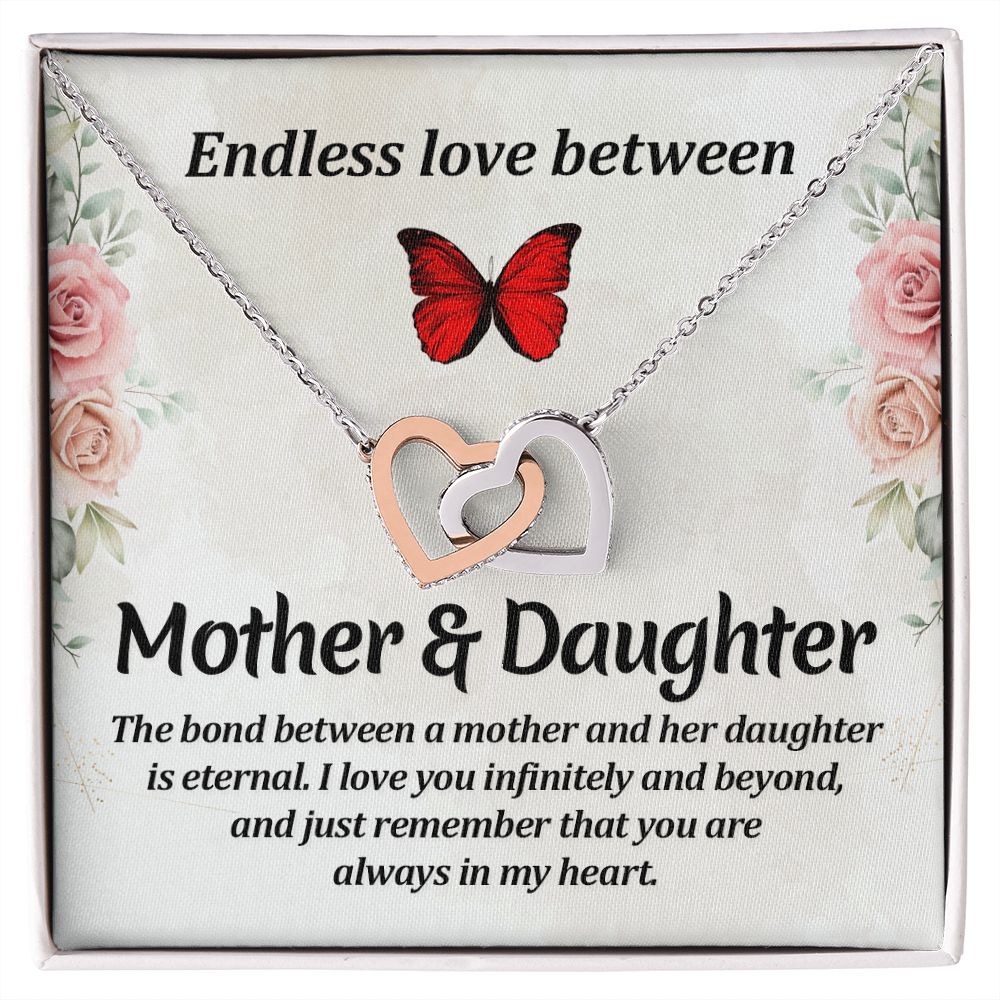 Unbreakable Mother & Daughter Bond Interlocking Hearts Necklace