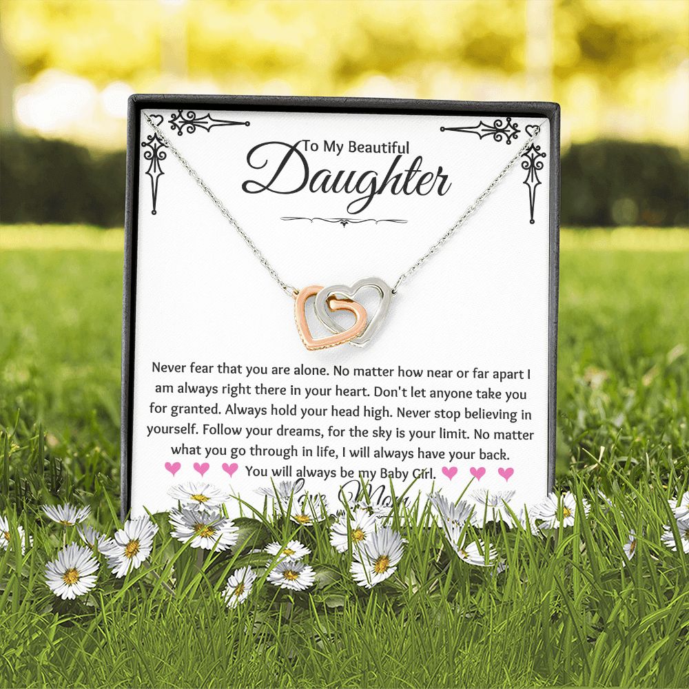 Daughter - Always Be My Baby Girl FM - Interlocking Hearts Necklace