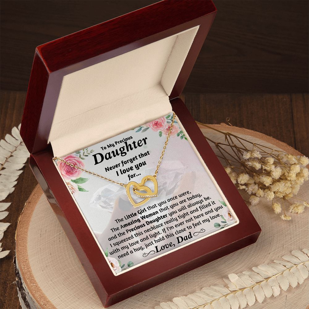 Daughter- Always To Be - Interlocking Hearts Necklace