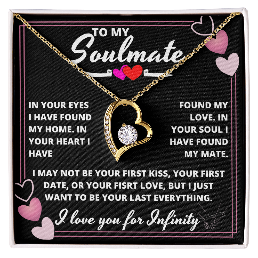 Soulmate - I Love You For Infinity - Forever Love Necklace - Black